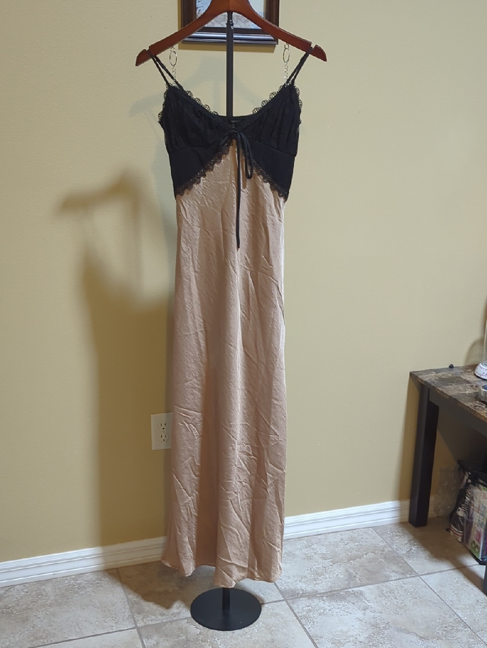 Forever 21 Black Lace Dress with Beige Lining